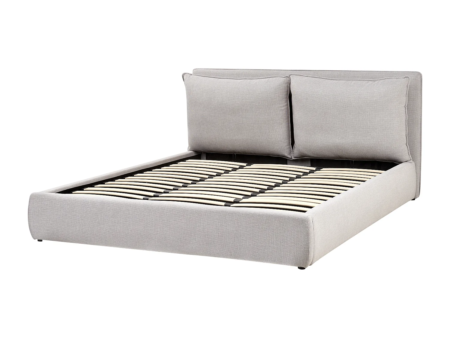 Letto contenitore Tessuto BAJONNA 180 x 200 cm Grigio chiaro