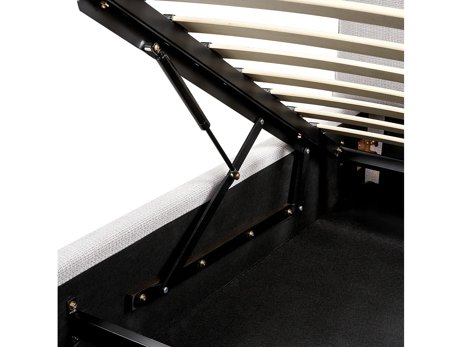 Letto contenitore Tessuto BAJONNA 180 x 200 cm Grigio chiaro