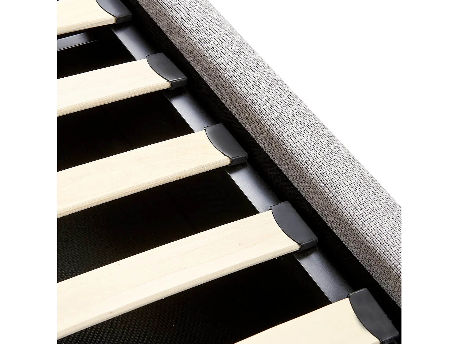 Letto contenitore Tessuto BAJONNA 180 x 200 cm Grigio chiaro