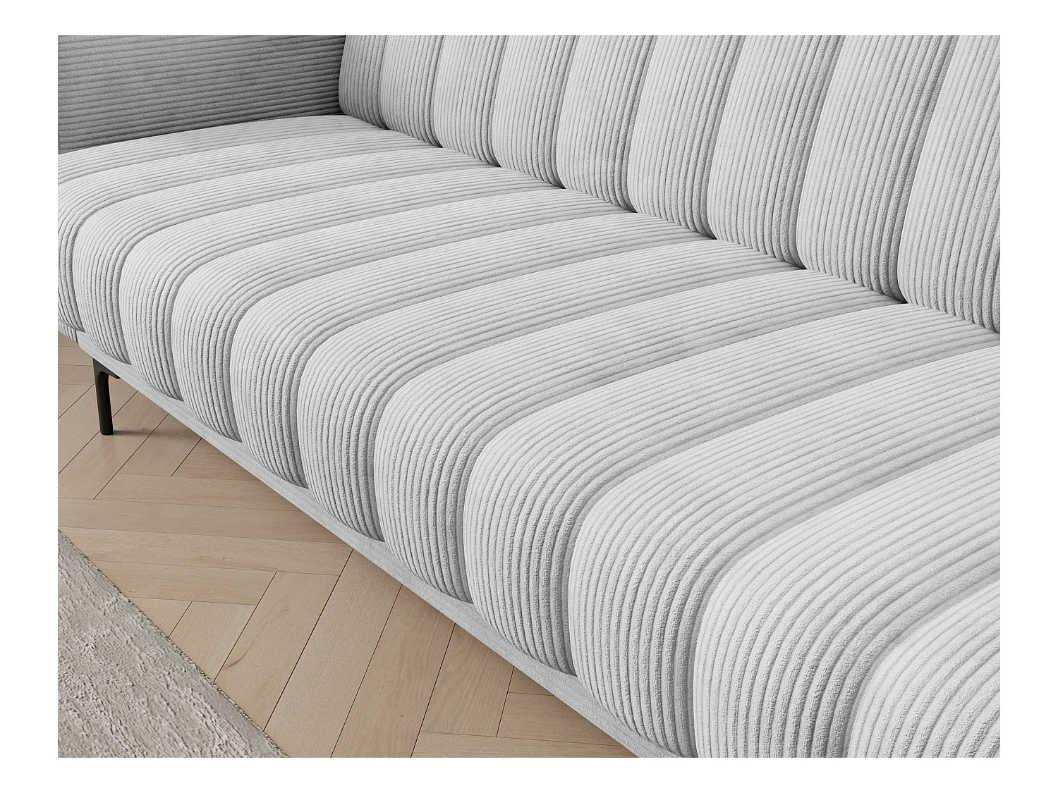 Canapé lit ROMY – Design moderne avec coffre de rangement intégré-Blanc