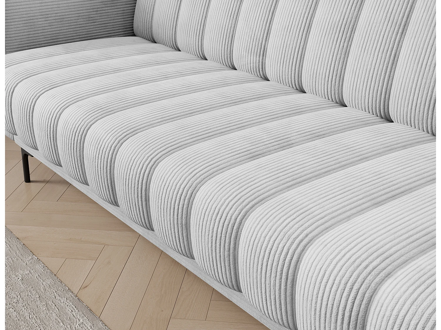 Canapé lit ROMY – Design moderne avec coffre de rangement intégré-Blanc