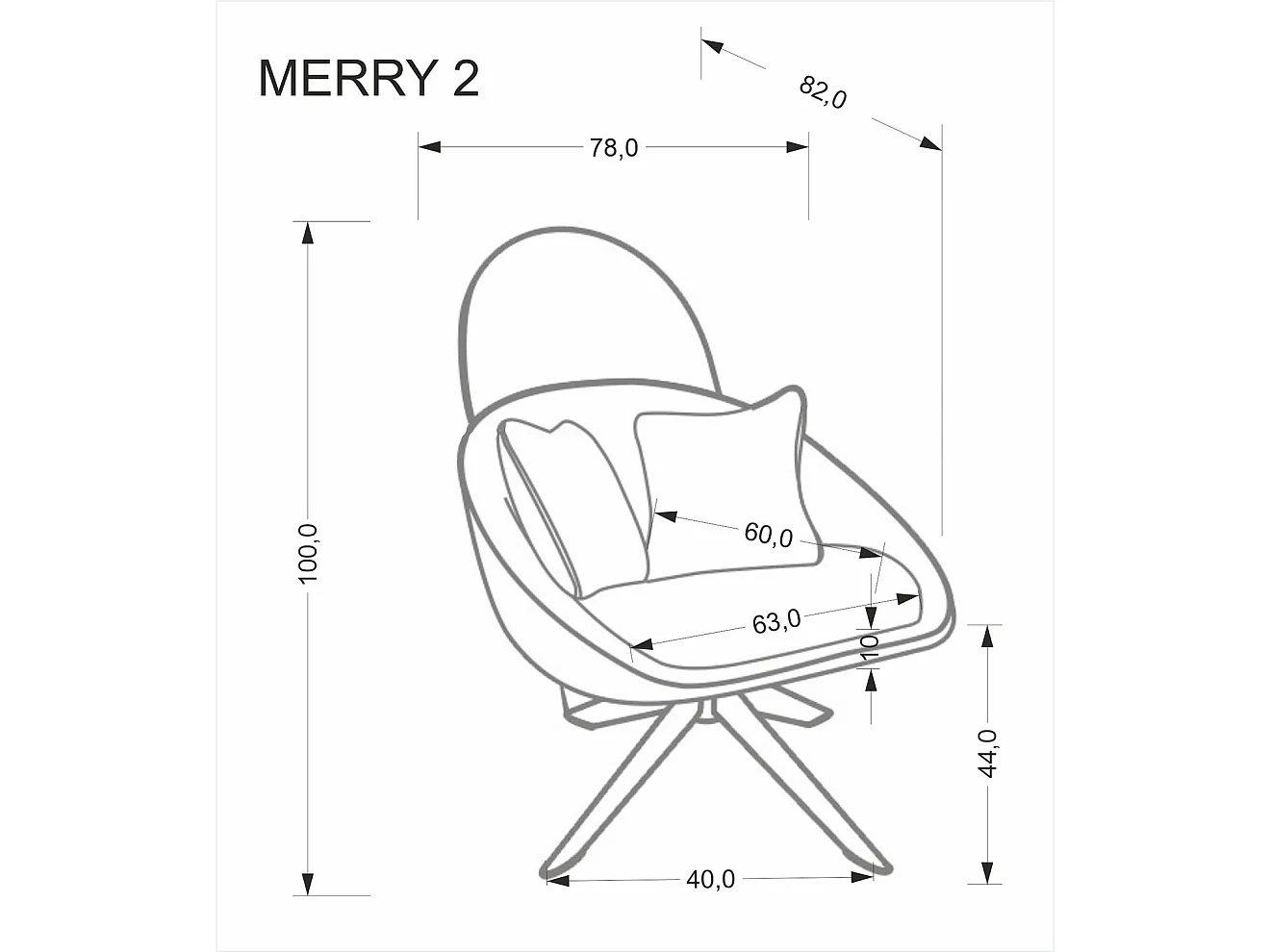Sessel Merry/Stoffbezug/Kissen/Beige