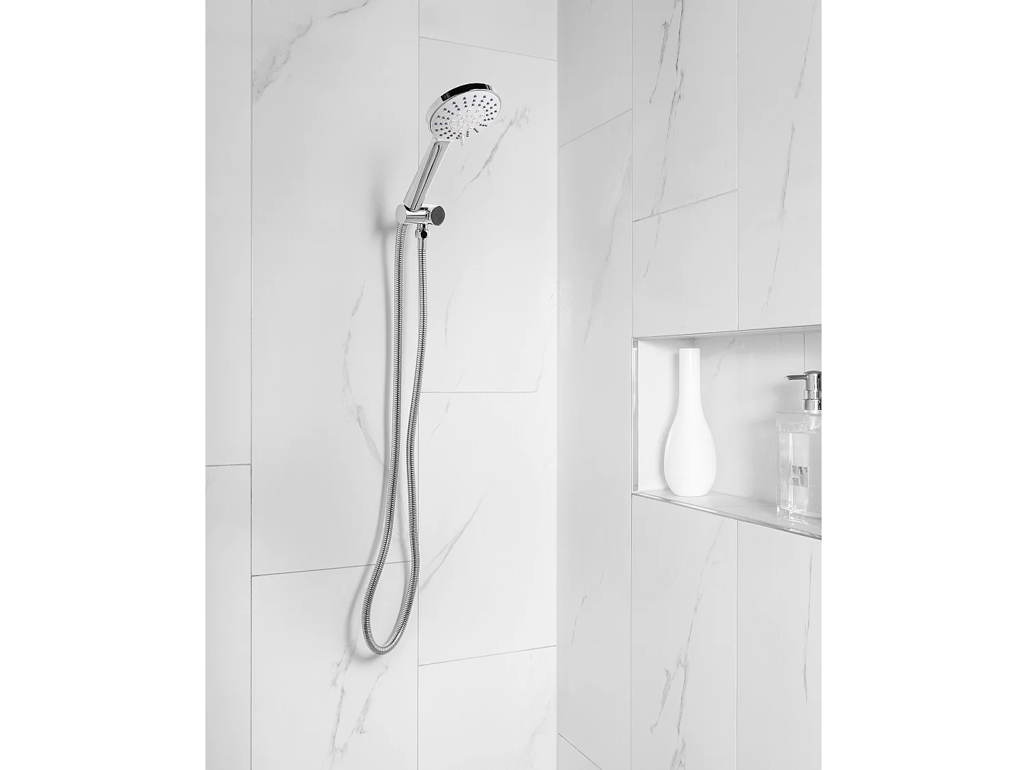 Kit de pommeau de douche avec tuyau flexible UCHIZA 5 modes Argenté