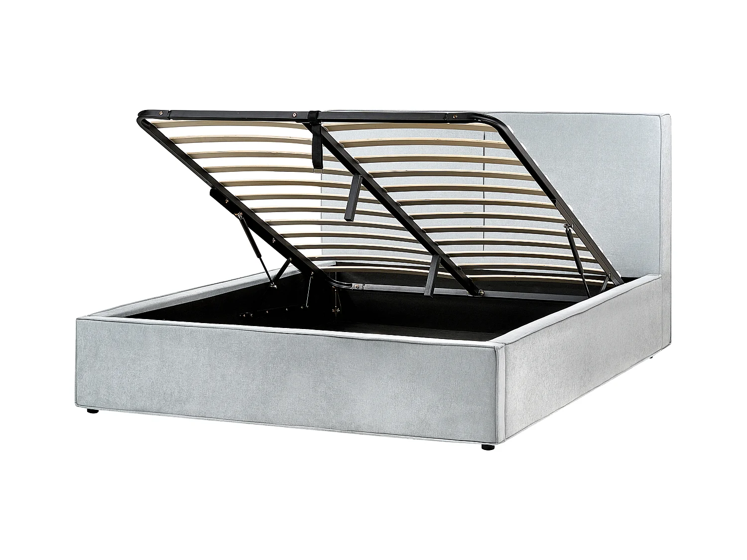 Lit ottoman Tissu MOISSAC 160 x 200 cm Bleu clair