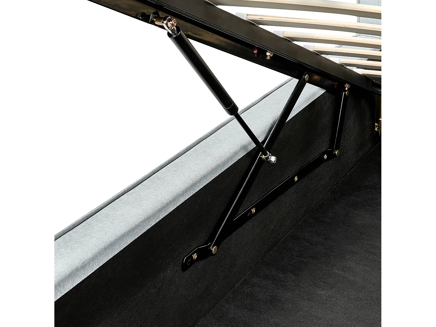 Bett mit Stauraum Stoff MOISSAC 160 x 200 cm Hellblau