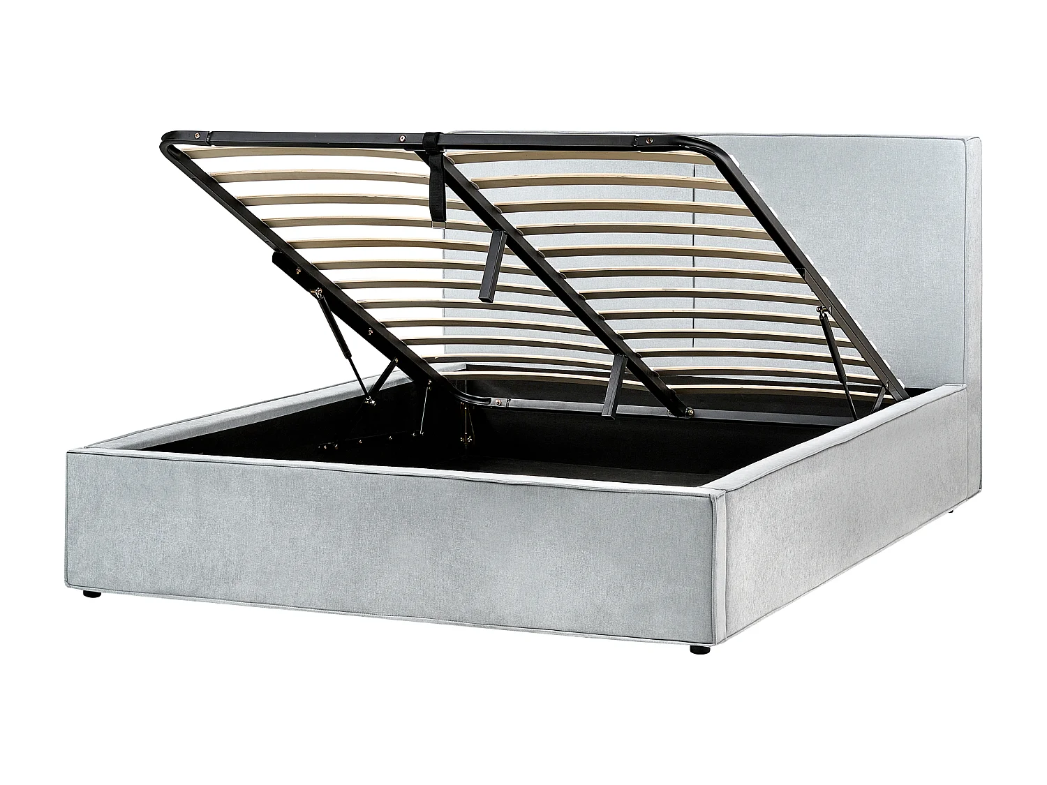 Lit ottoman Tissu chenille MOISSAC 160 x 200 cm Bleu clair