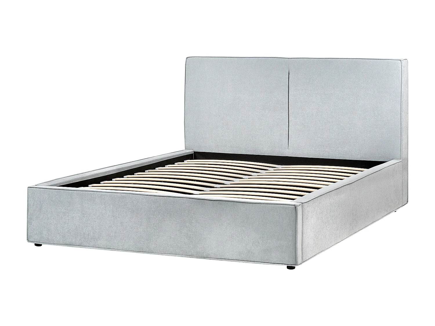 Lit ottoman Tissu chenille MOISSAC 160 x 200 cm Bleu clair