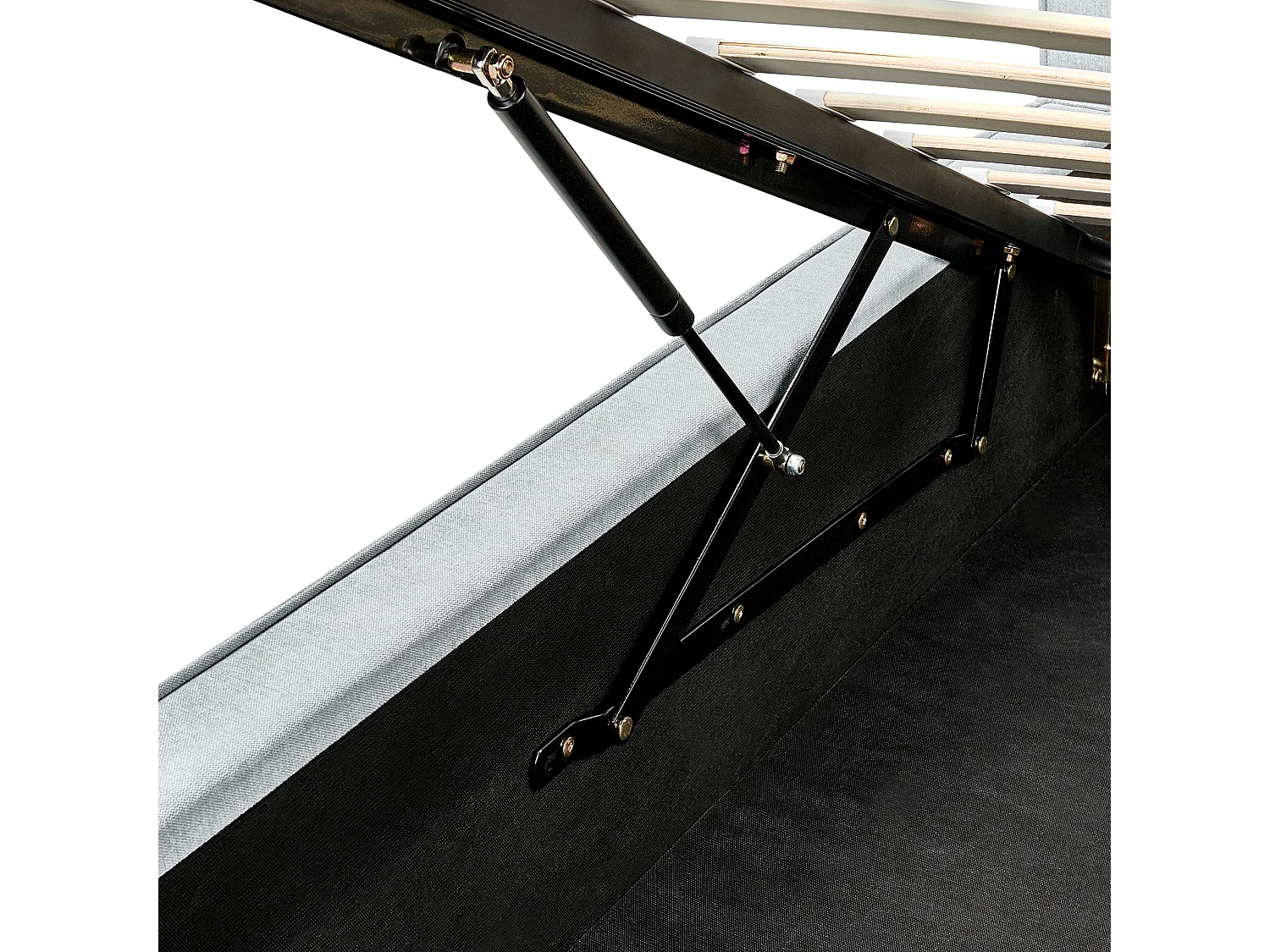 Lit ottoman Tissu chenille MOISSAC 160 x 200 cm Bleu clair