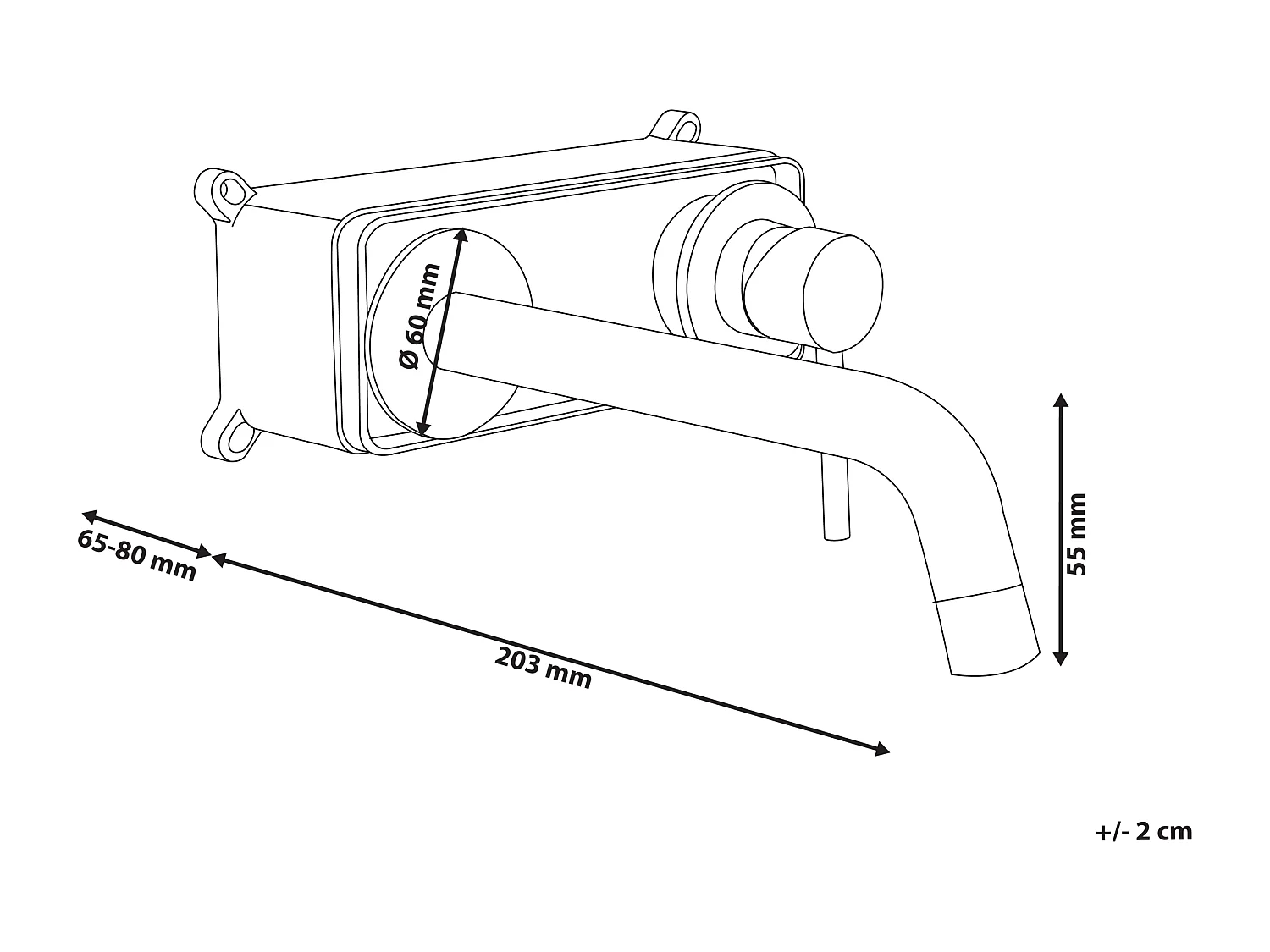 Robinet de lavabo mural TRAFUL Laiton Doré
