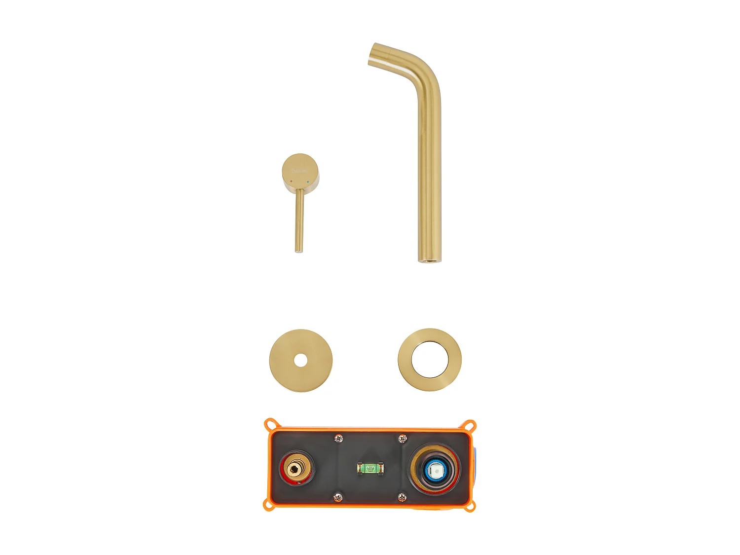 Wall Mounted Basin Mixer Tap TRAFUL Brass Gold