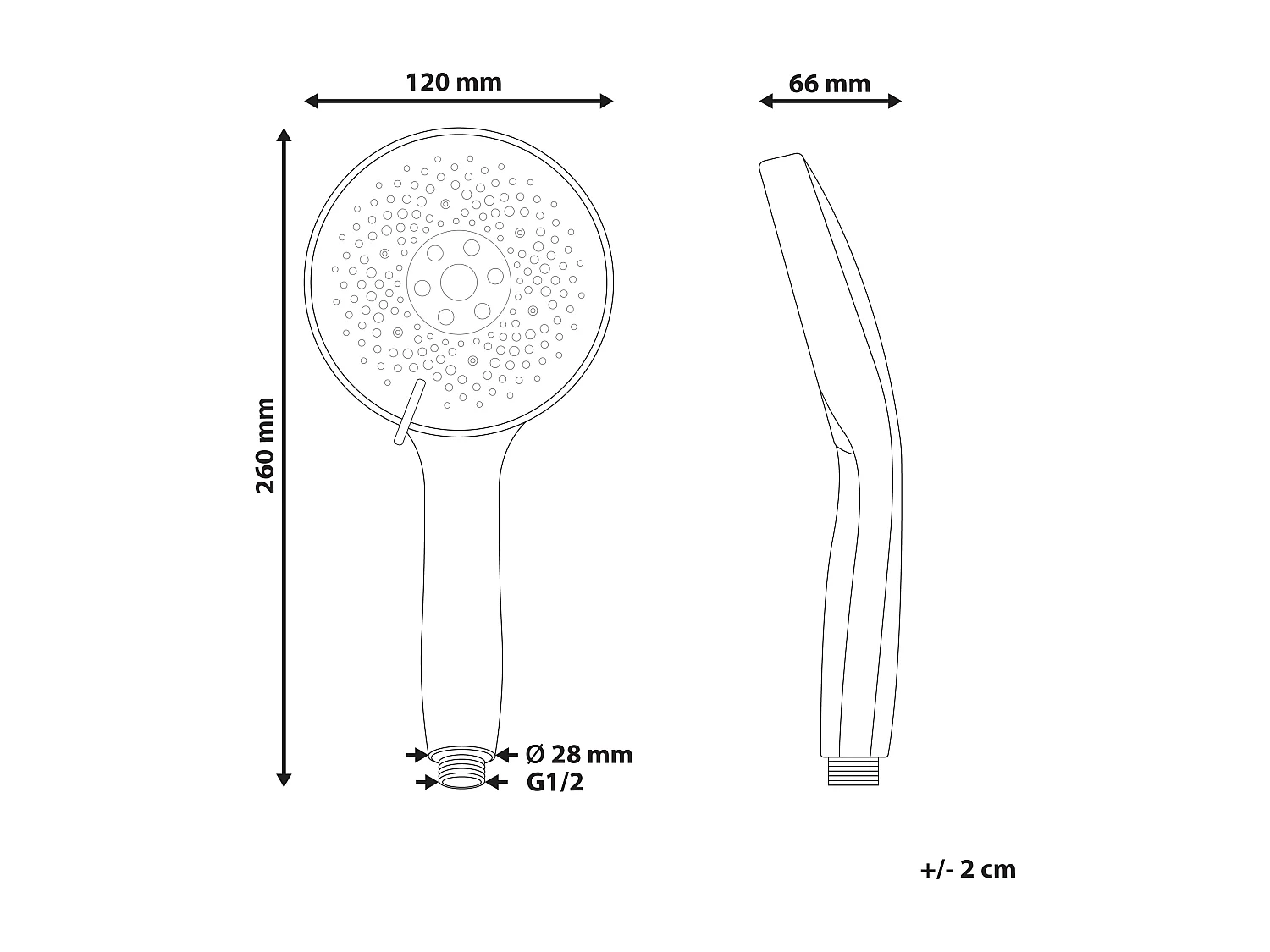 Kit de pommeau de douche avec tuyau flexible ICHMA 5 modes Doré