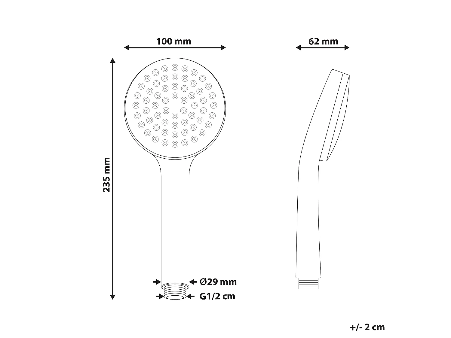 Shower Head and Hose Kit AYPATE Black