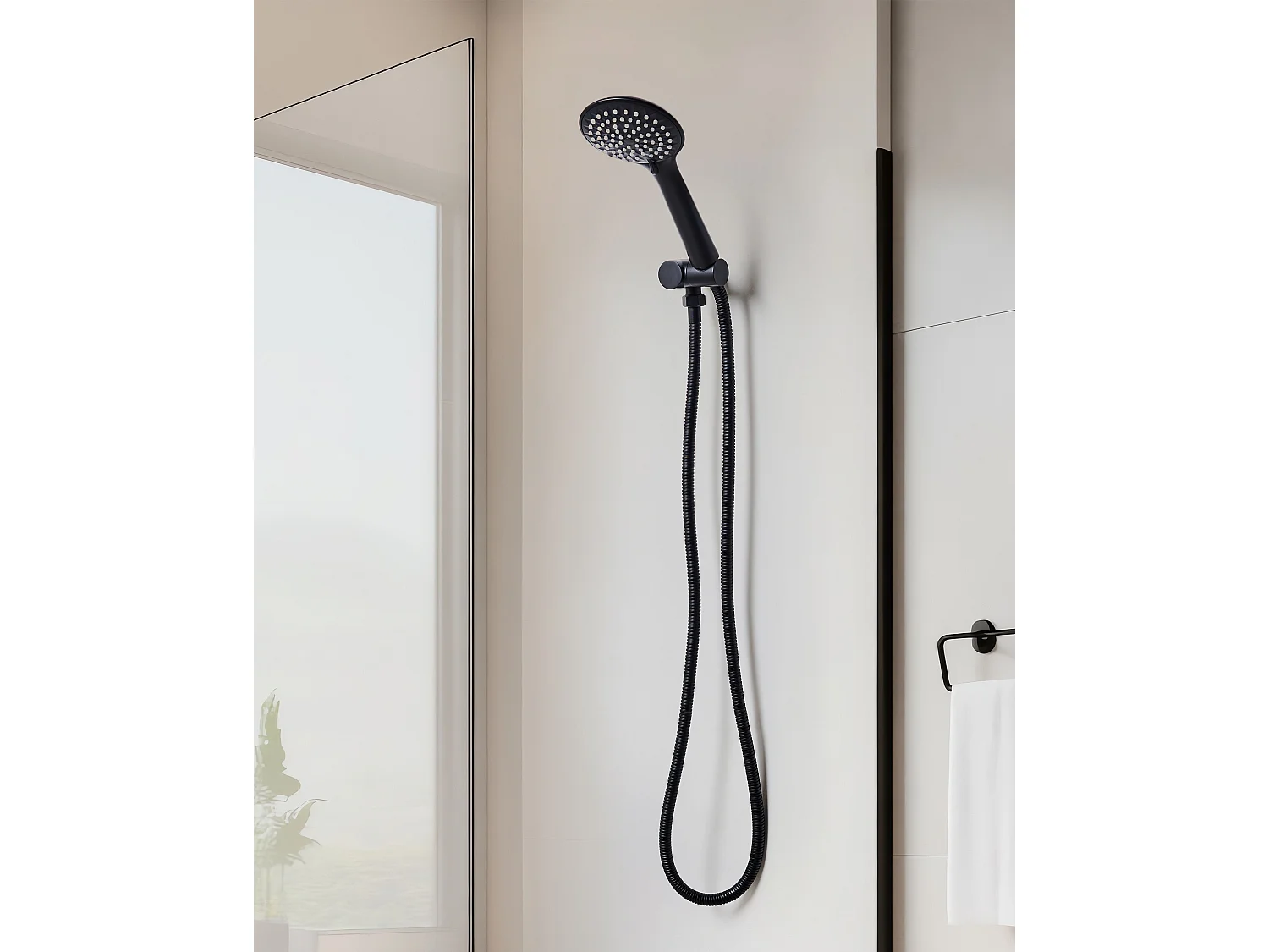 Kit de pommeau de douche avec tuyau flexible TARMA 4 modes Noir