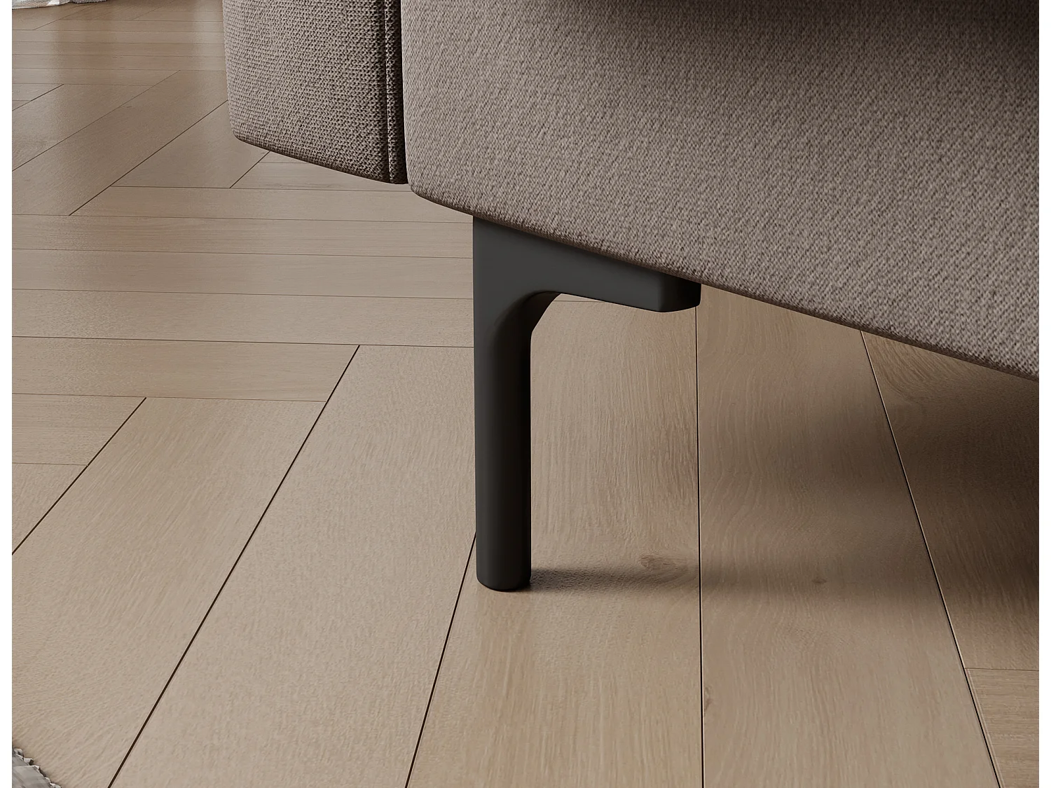 Canapé lit ROMY – Design moderne avec coffre de rangement intégré-Taupe