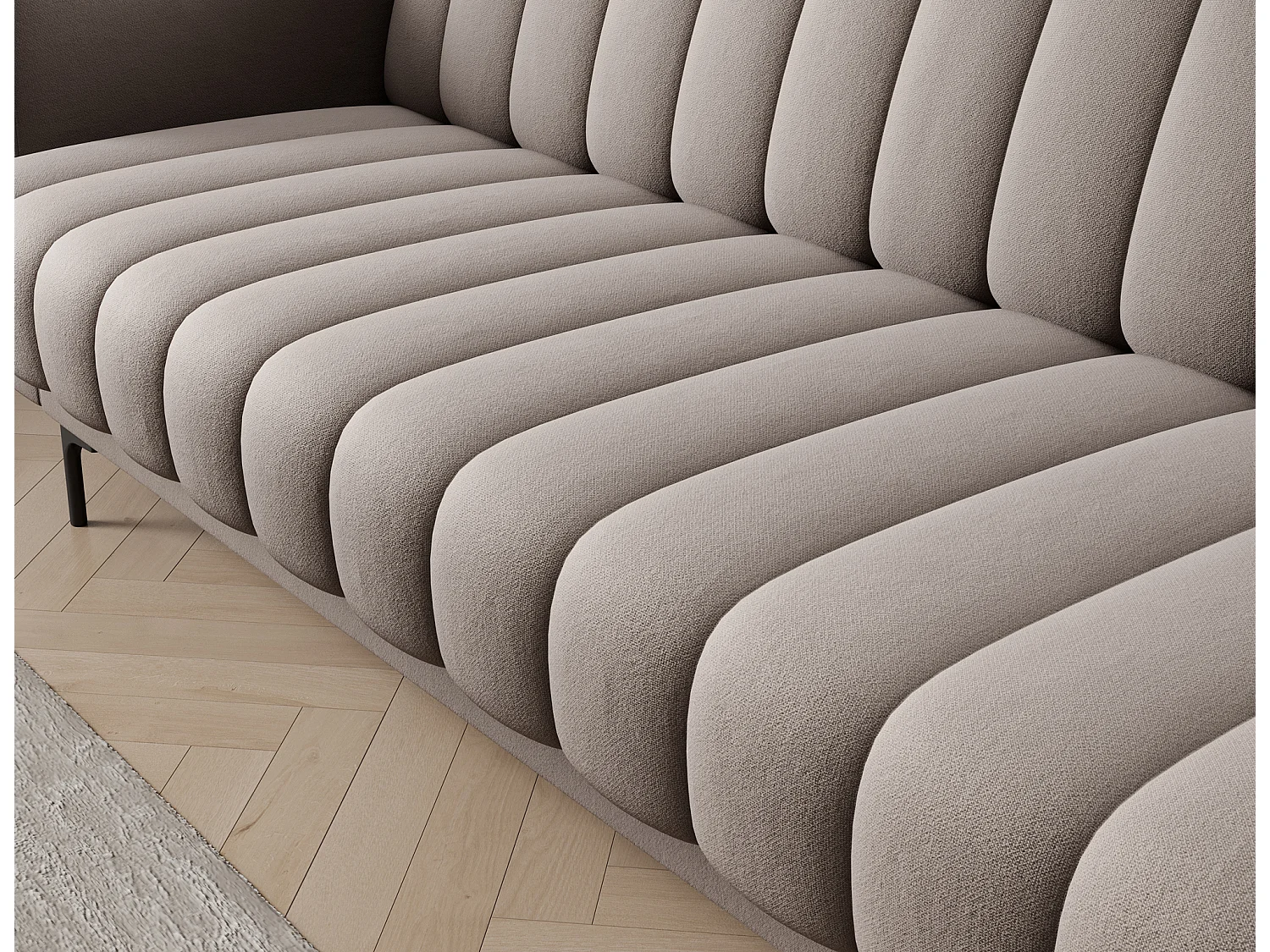 Canapé lit ROMY – Design moderne avec coffre de rangement intégré-Taupe