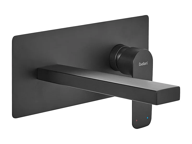 Robinet de lavabo mural DICHATO Laiton Noir