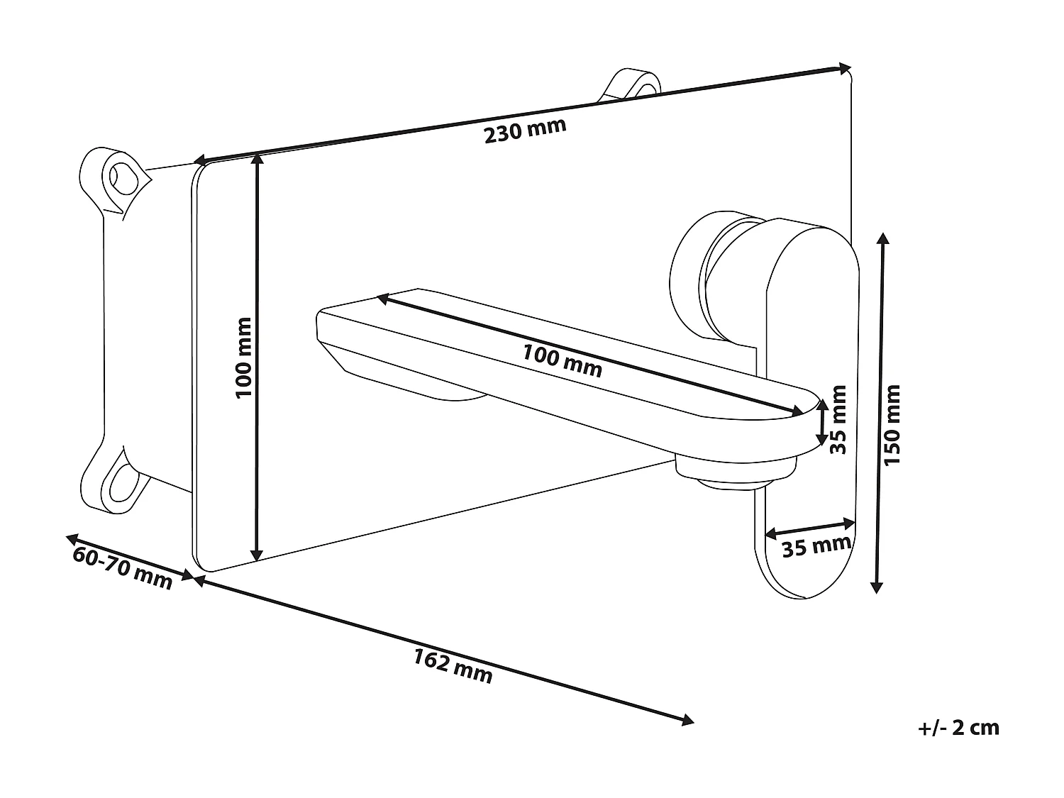 Robinet de lavabo mural CHUNGARA Laiton Doré