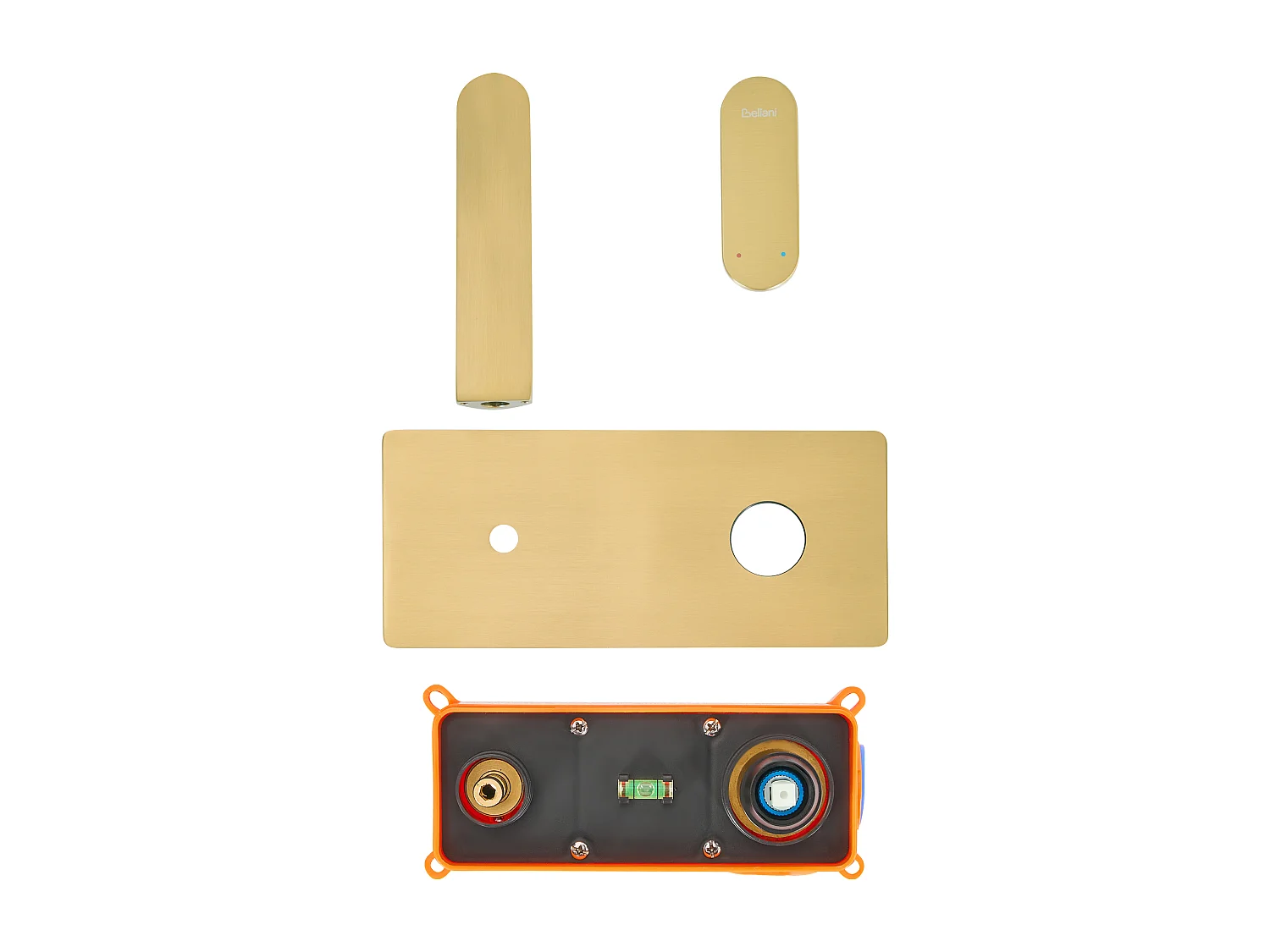 Robinet de lavabo mural CHUNGARA Laiton Doré