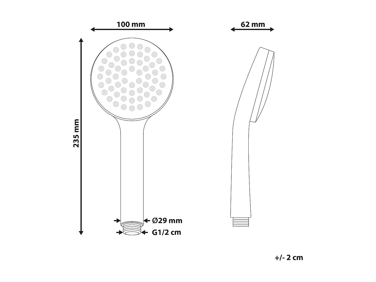 Kit de pommeau de douche avec tuyau flexible AYPATE Doré