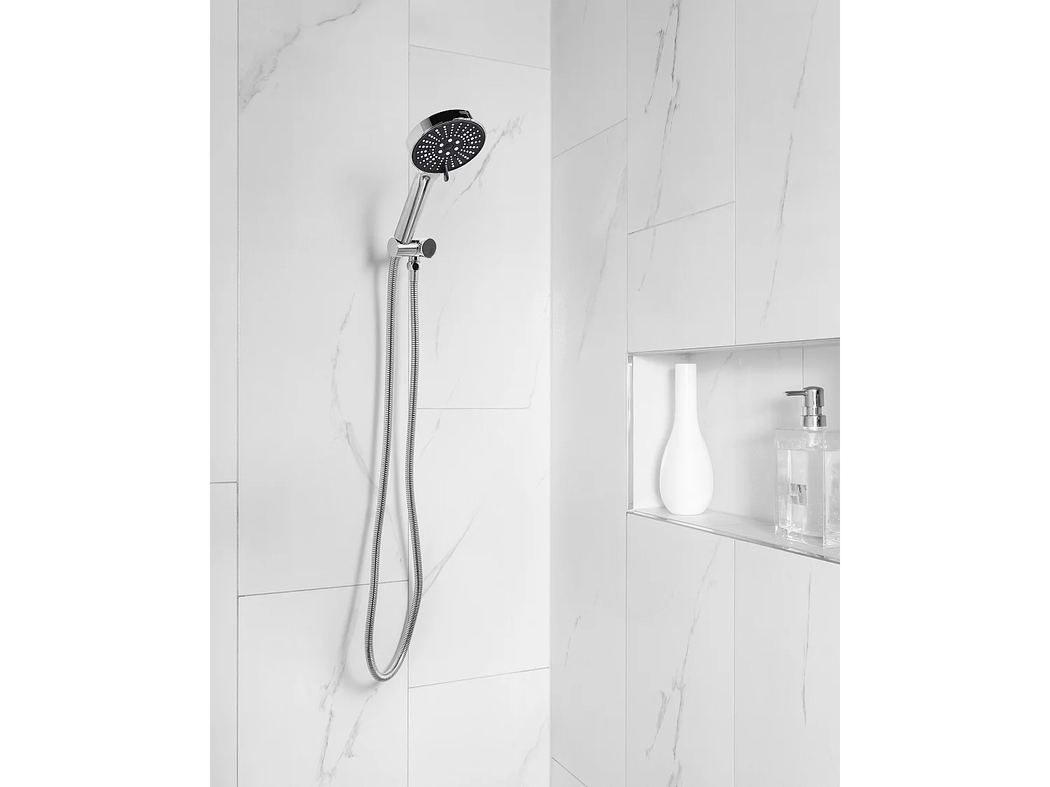 Kit de pommeau de douche avec tuyau flexible MAPIRI 6 modes Argenté