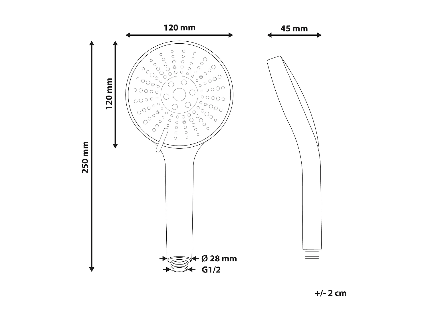 Kit de pommeau de douche avec tuyau flexible MAPIRI 6 modes Argenté