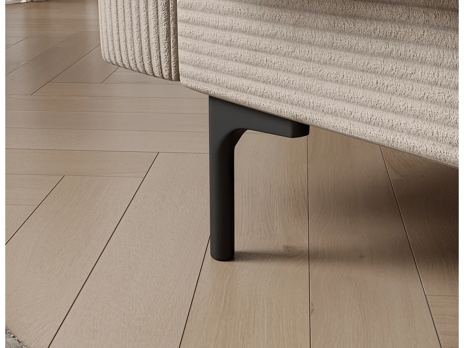 Canapé lit ROMY – Design moderne avec coffre de rangement intégré-Beige clair