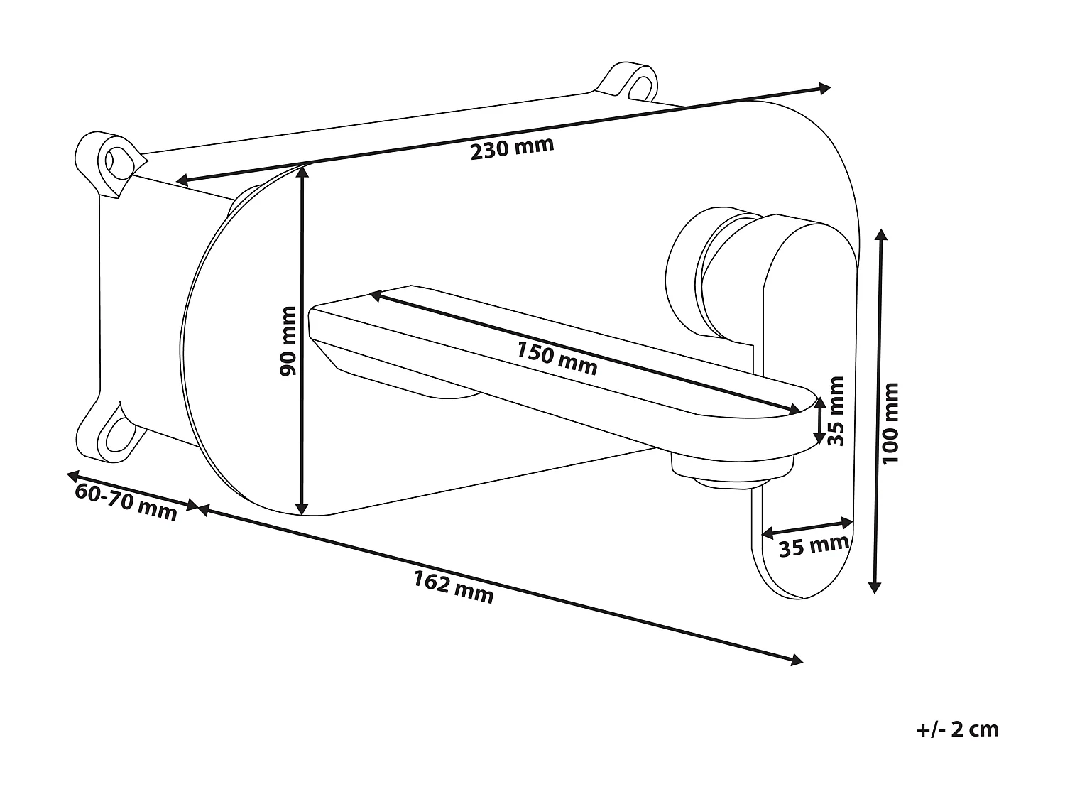 Robinet de lavabo mural CHAPALA Laiton Argenté