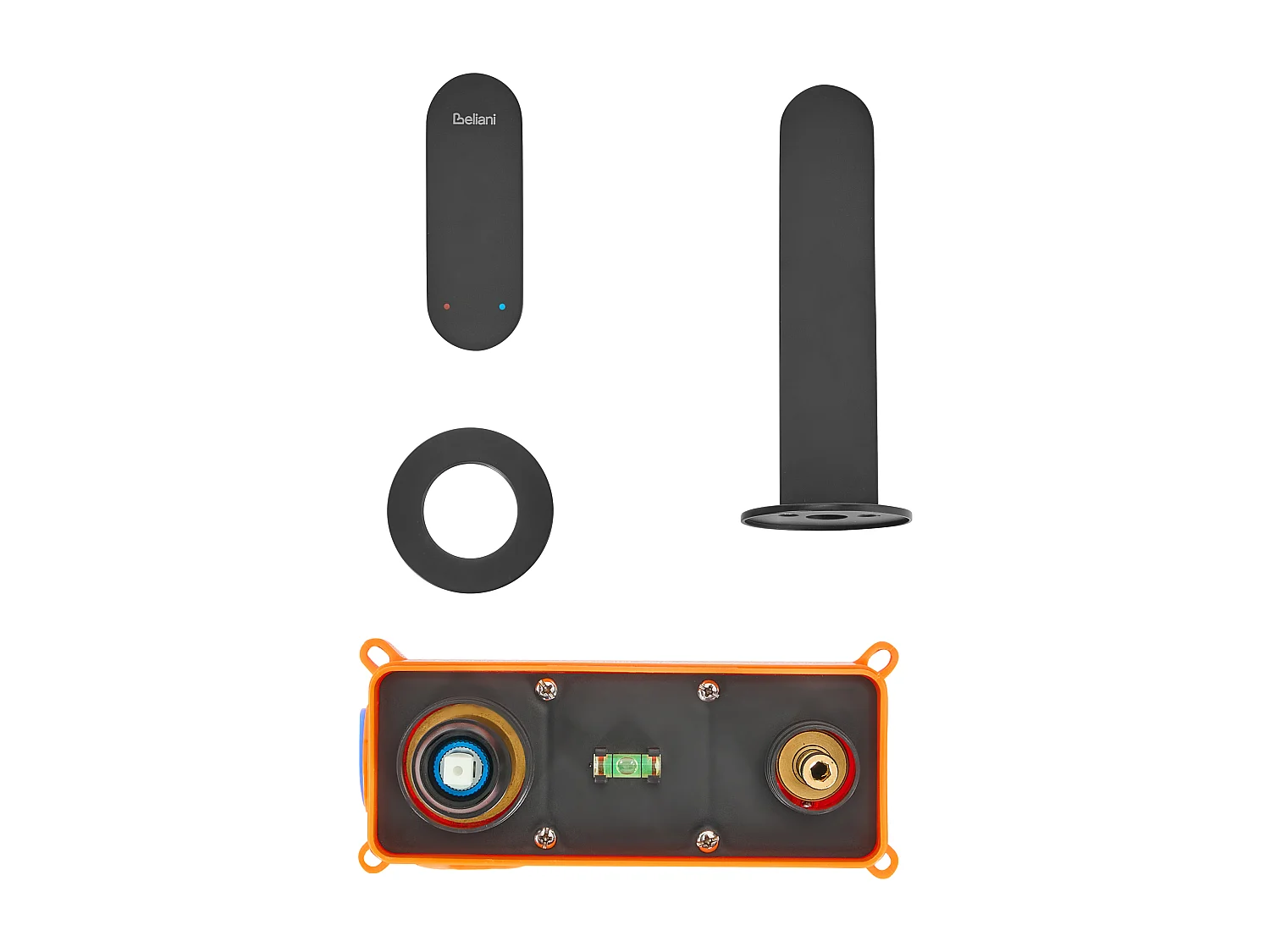 Robinet de lavabo mural GUATAVIA Laiton Noir