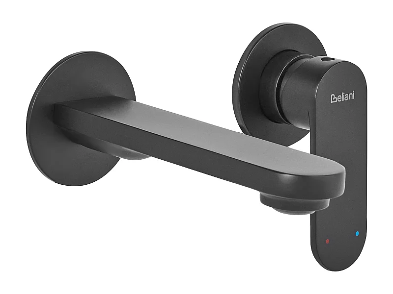 Robinet de lavabo mural GUATAVIA Laiton Noir