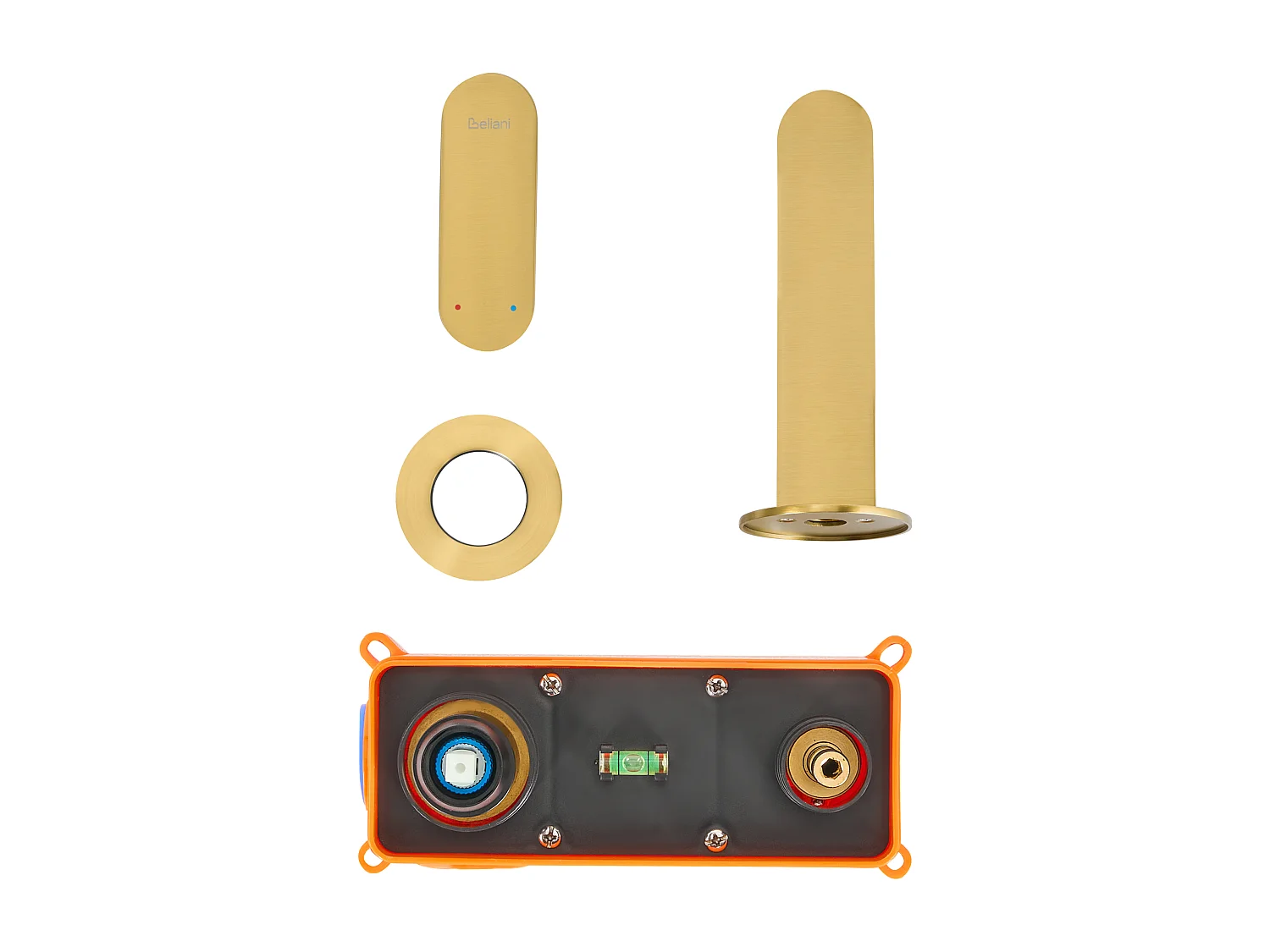 Robinet de lavabo mural GUATAVIA Laiton Doré