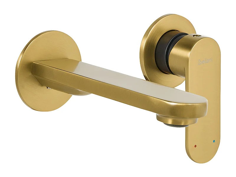 Robinet de lavabo mural GUATAVIA Laiton Doré