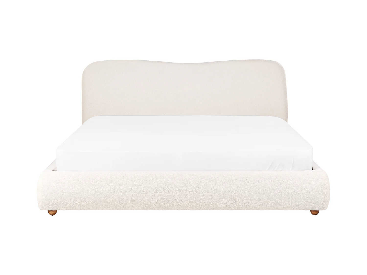 Letto contenitore Bouclé BLAGNAC 180 x 200 cm Bianco sporco