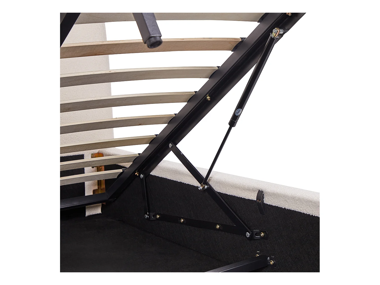 Letto contenitore Bouclé BLAGNAC 180 x 200 cm Bianco sporco