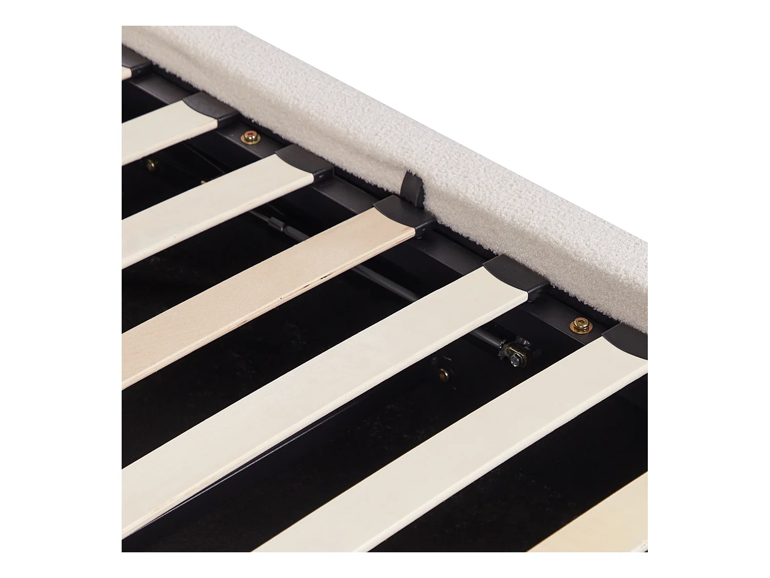 Letto contenitore Bouclé BLAGNAC 180 x 200 cm Bianco sporco