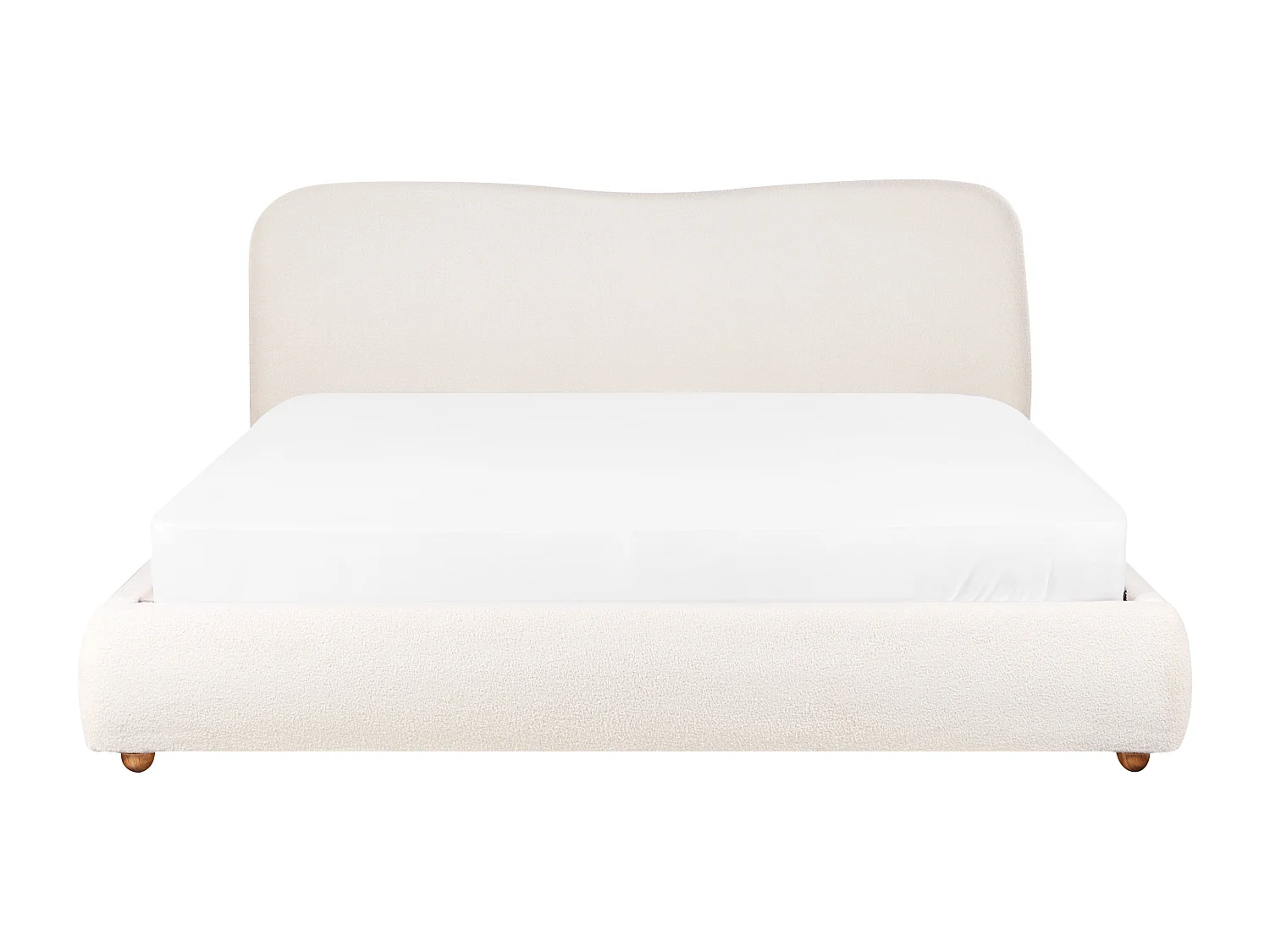 Lit ottoman Bouclé BLAGNAC 180 x 200 cm Blanc cassé