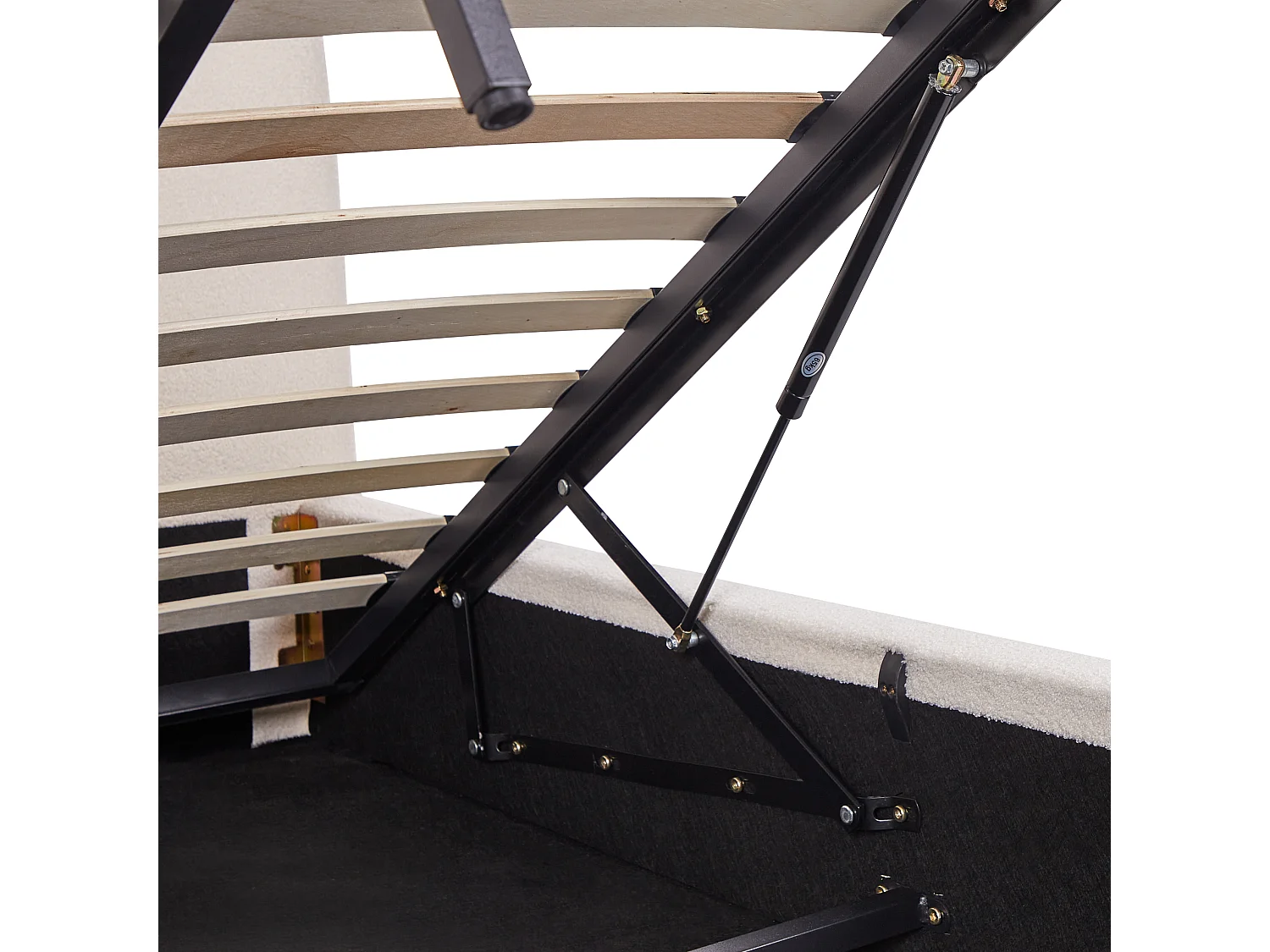 Lit ottoman Bouclé BLAGNAC 180 x 200 cm Blanc cassé