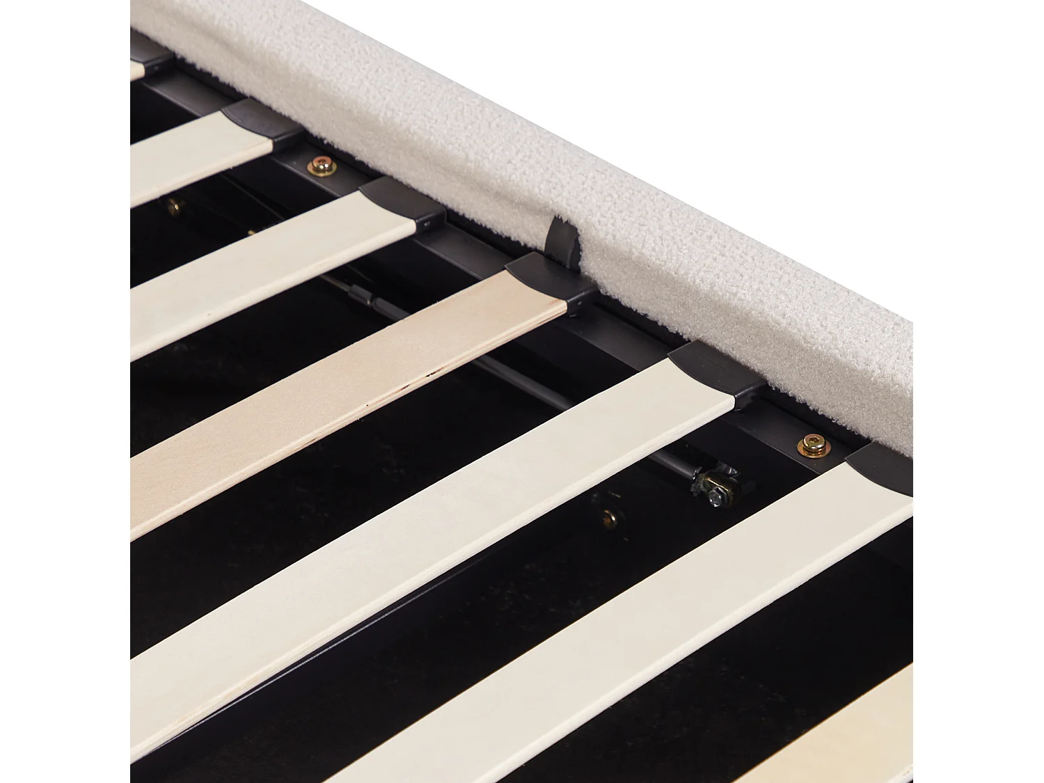 Lit ottoman Bouclé BLAGNAC 180 x 200 cm Blanc cassé