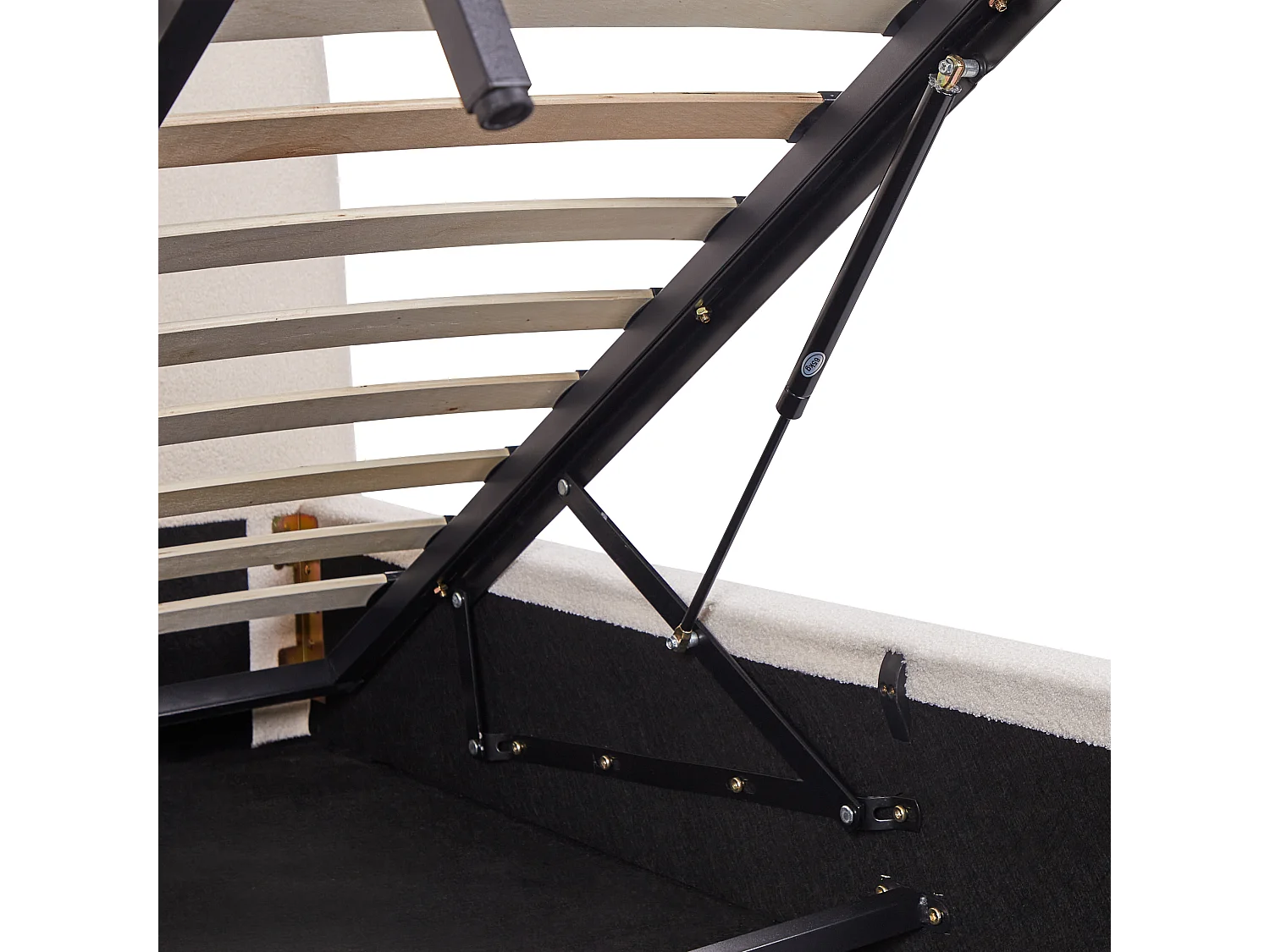 Letto contenitore Bouclé BLAGNAC 180 x 200 cm Bianco sporco