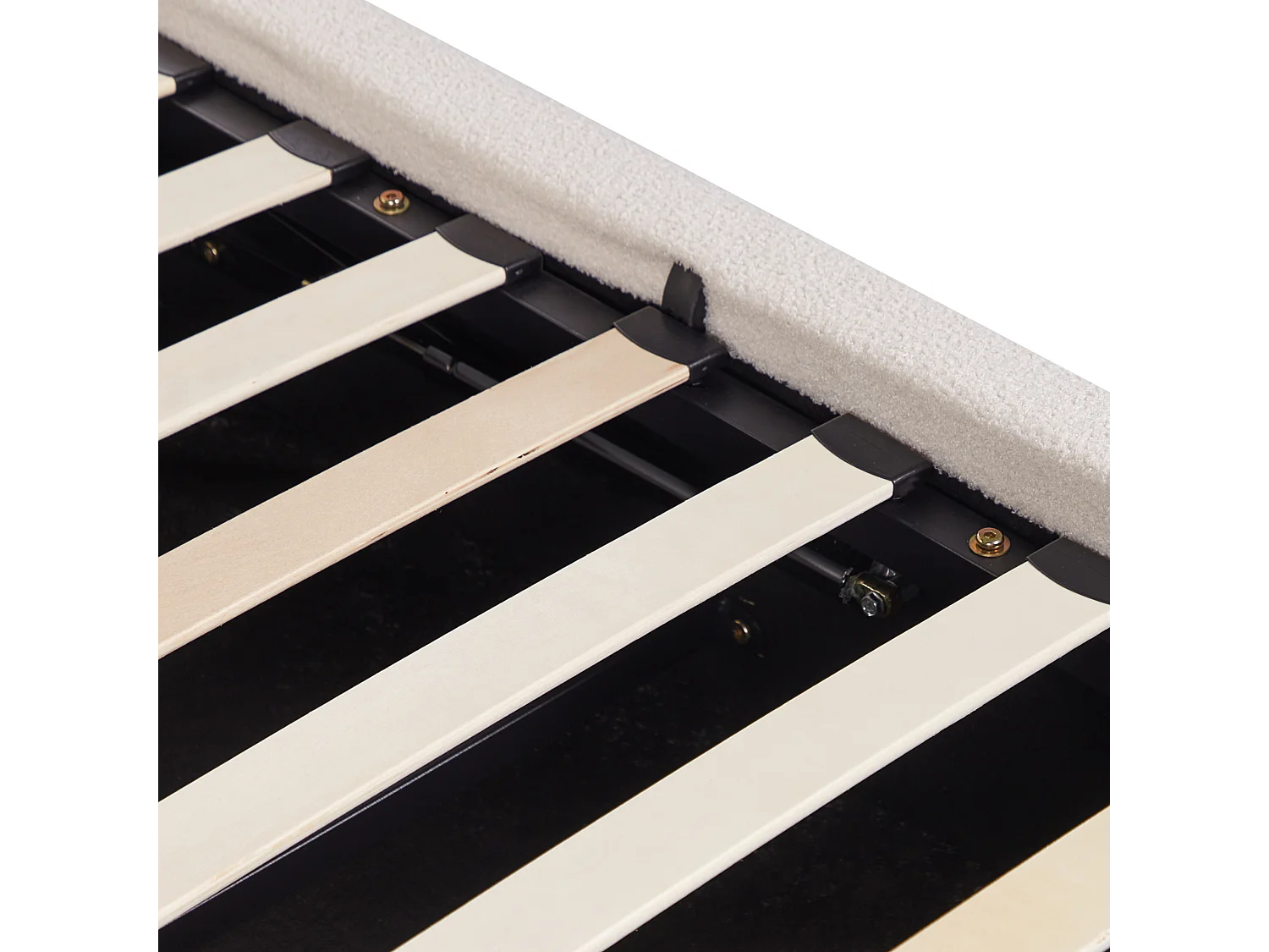 Letto contenitore Bouclé BLAGNAC 180 x 200 cm Bianco sporco