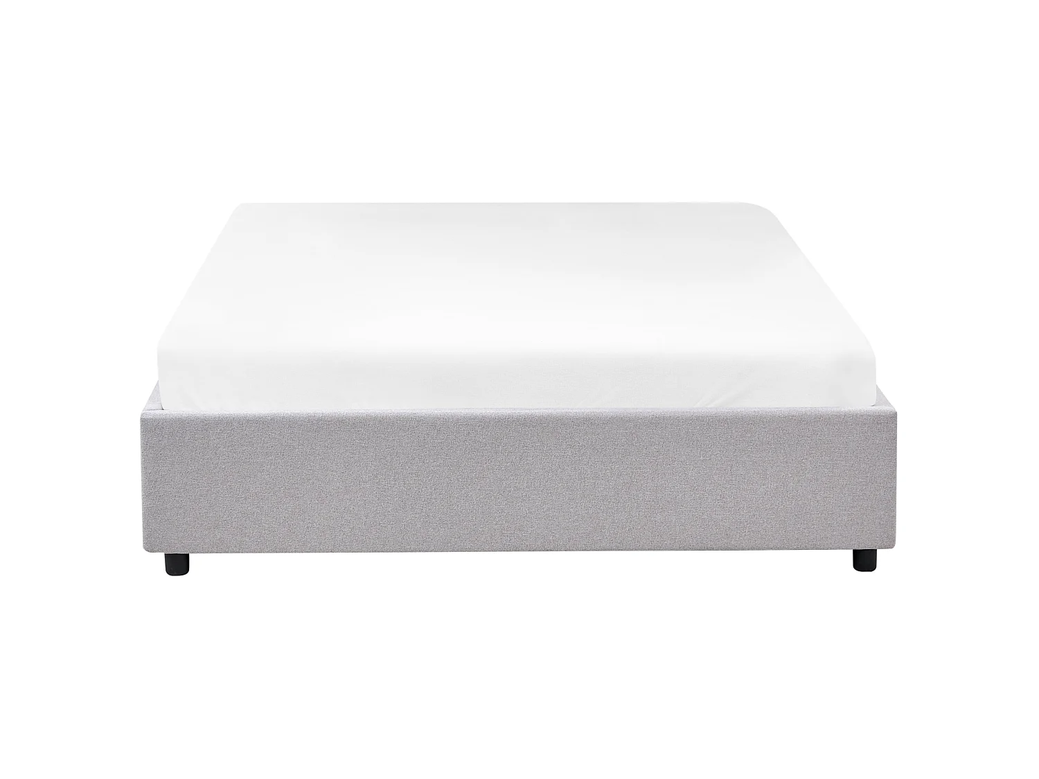 Bed with Storage Drawers without Headboard PRADES Fabric Light Grey 140 x 200 cm (EU Double)