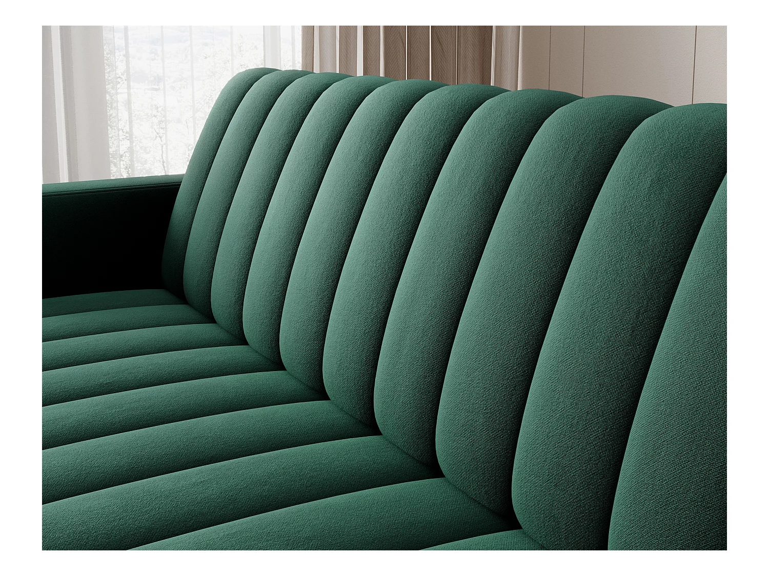 Canapé lit ROMY – Design moderne avec coffre de rangement intégré-Vert