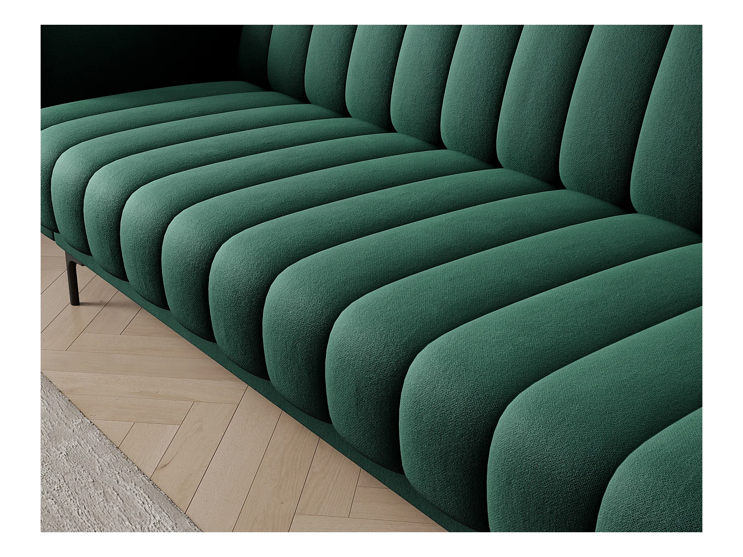 Canapé lit ROMY – Design moderne avec coffre de rangement intégré-Vert