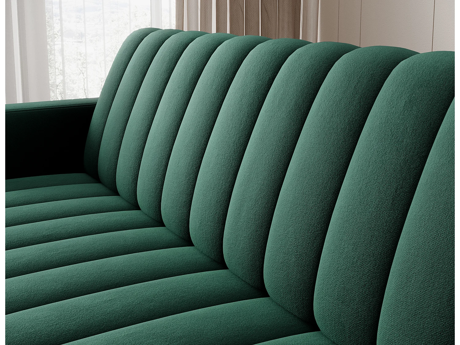 Canapé lit ROMY – Design moderne avec coffre de rangement intégré-Vert