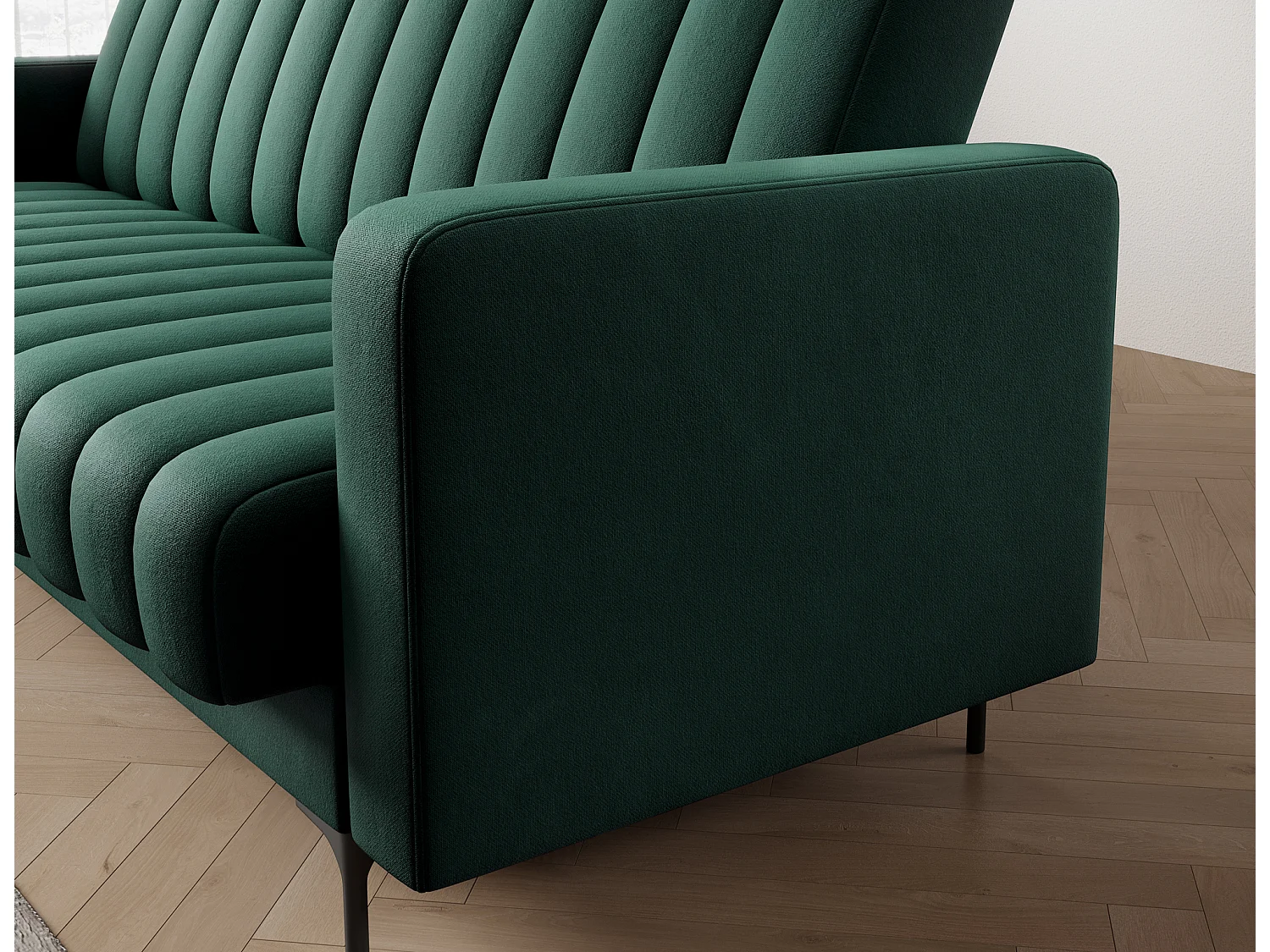 Canapé lit ROMY – Design moderne avec coffre de rangement intégré-Vert