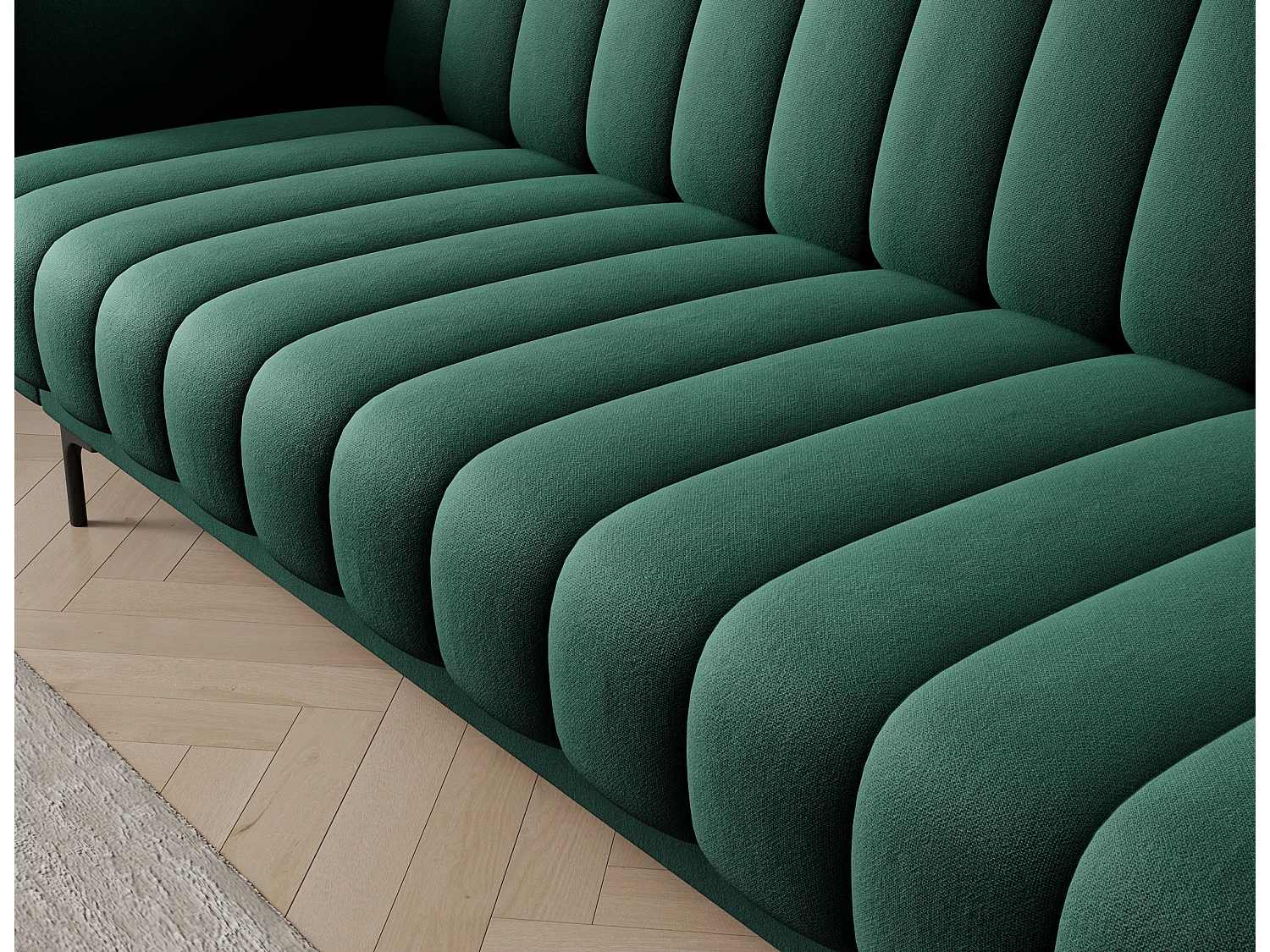 Canapé lit ROMY – Design moderne avec coffre de rangement intégré-Vert