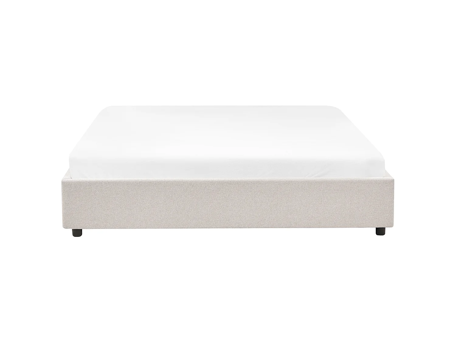 Bed with Storage Drawers without Headboard PRADES Fabric Light Beige 180 x 200 cm (EU Super King)