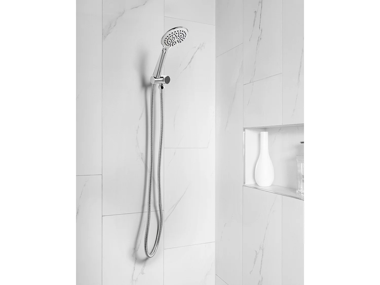 Kit de pommeau de douche avec tuyau flexible TARMA 4 modes Argenté