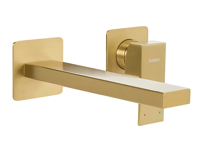 Robinet de lavabo mural ANTOFAGASTA Laiton Doré