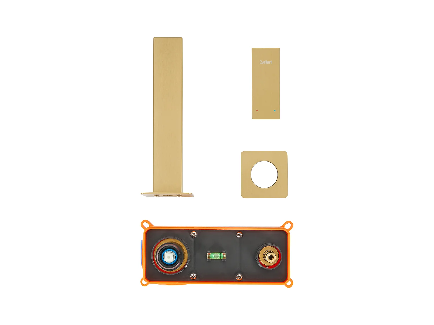 Robinet de lavabo mural ANTOFAGASTA Laiton Doré