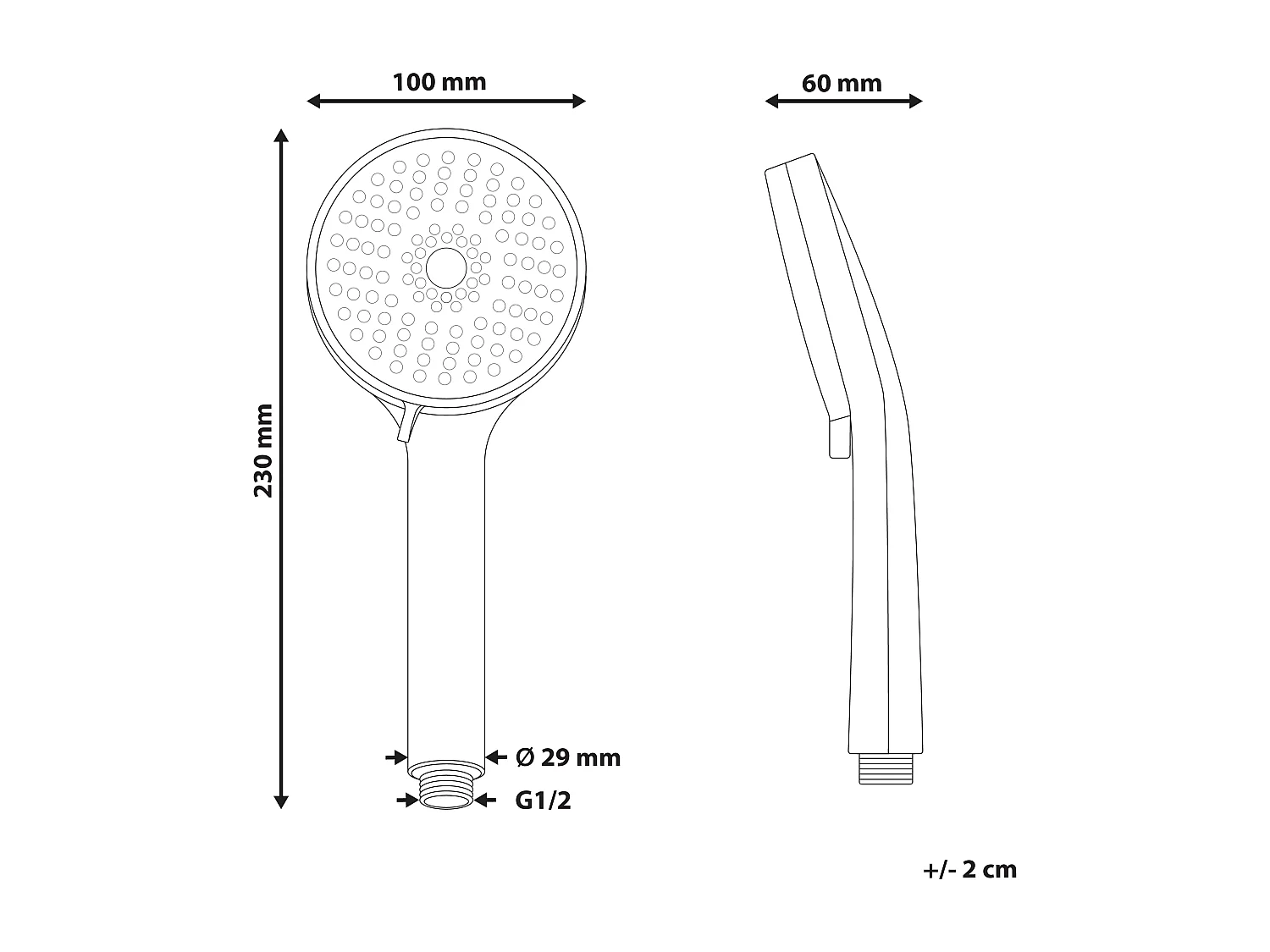 Kit de pommeau de douche avec tuyau flexible SURIPA 3 modes Noir